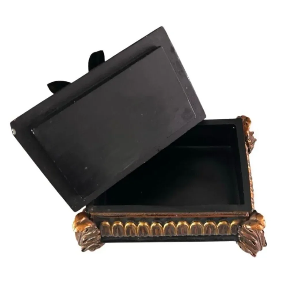 Wooden Trinket Jewelry Treasure Box 6.5